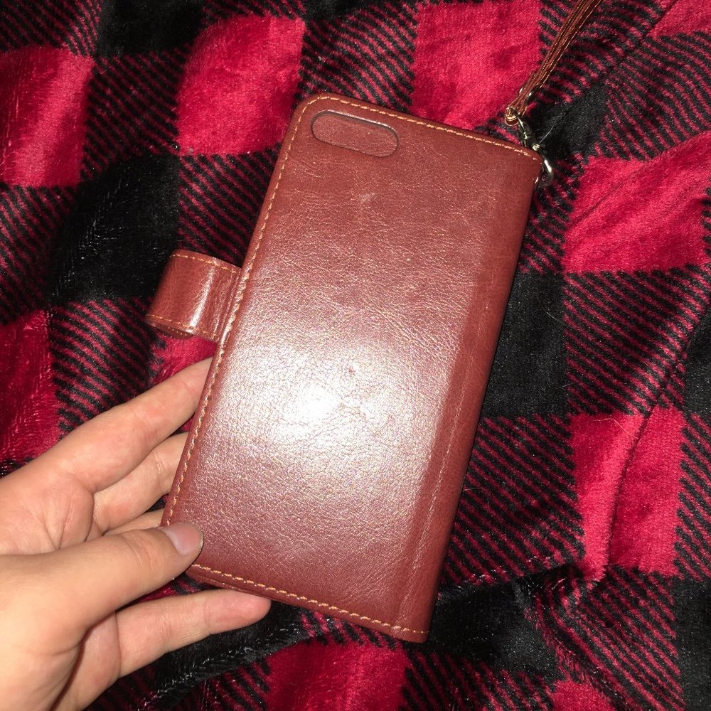 apple 6/7/8 plus magnetic leather wallet/phonecase